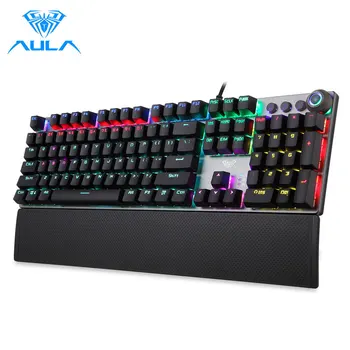 

AULA F2088 Gaming Mechanical Keyboard Blue Brown Switch Wired Mix Backlit Keyboard 104 Keys Anti-ghosting for Gamer PC Desktop