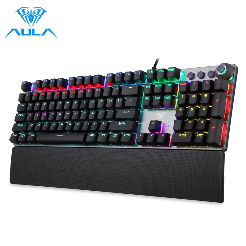 AULA F2088 игровая механическая клавиатура синего и коричневого цветов