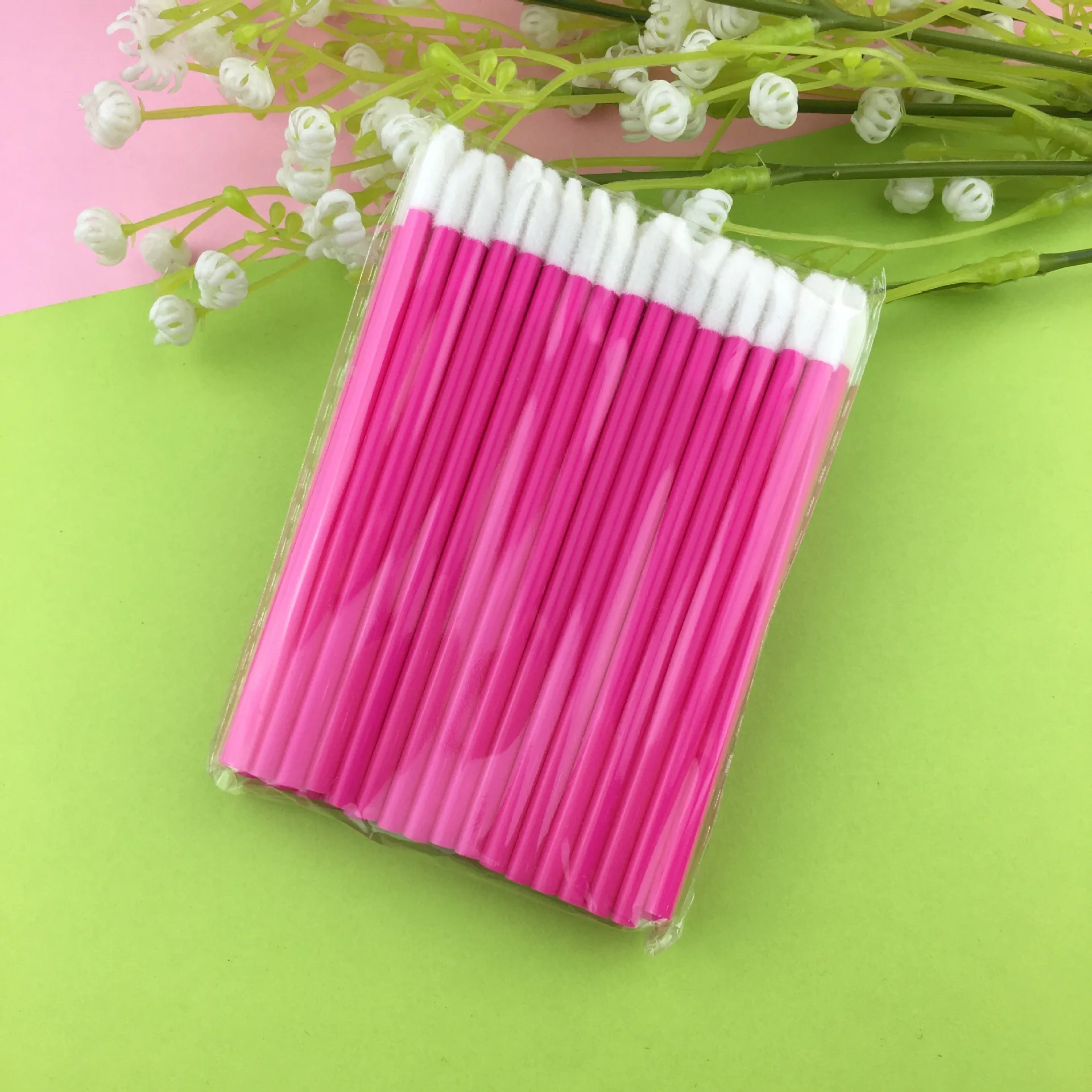 50pcs Rosered 50 шт. набор кисточек для макияжа Maquillage тушь для ресниц палочки для губ кисть для чистки ресниц одноразовые кисти для макияжа аппликаторы - Handle Color: 50pcs Rosered