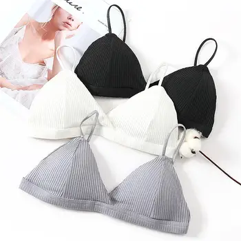 

Push Up Bras Solid Color Bralette Female Padded Brasserie Sexy Cotton Thin Triangle Bra for Women Lingerie Wireless Underwear