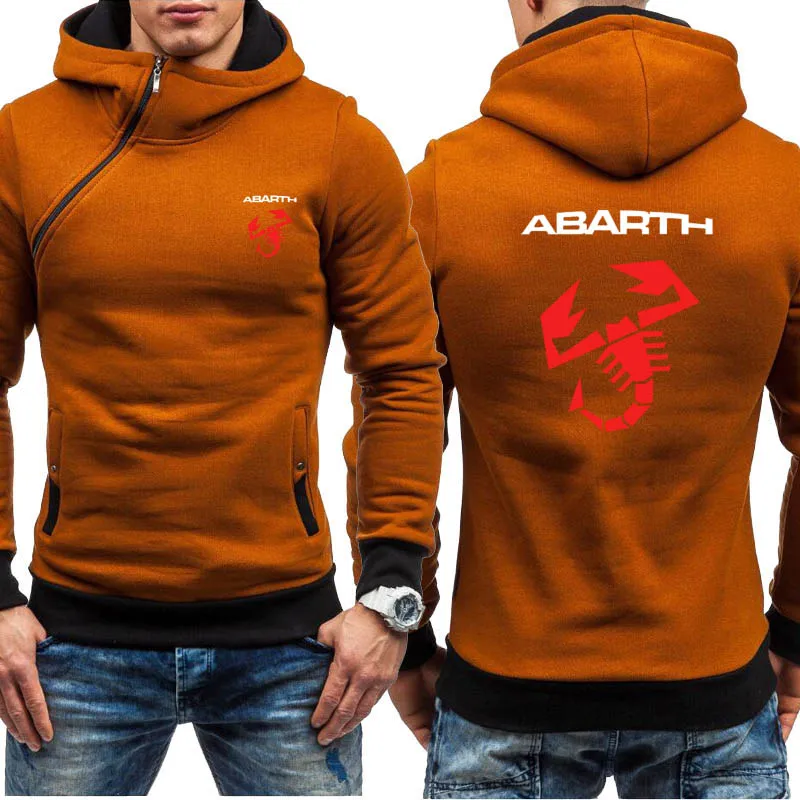 Мужские толстовки, автомобиль ABARTH, логотип, принт, повседневные, хип-хоп, Harajuku, с длинным рукавом, флис, теплые, с капюшоном, толстовки, мужские, s, на молнии, куртка H - Цвет: as picture