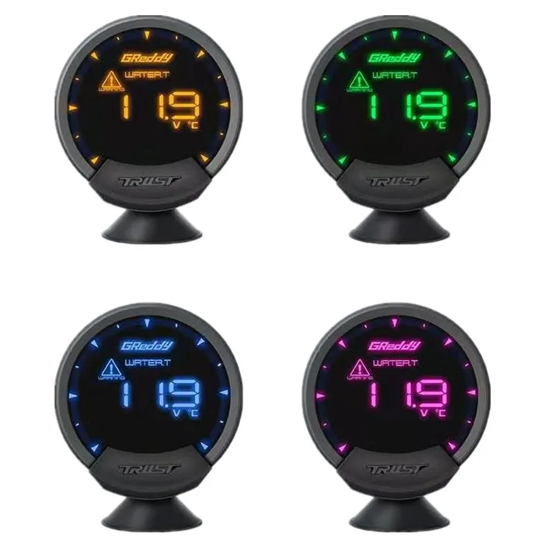 GReddi Sirius-medidor de presión OBD, 7 colores, LCD, 74mm, velocidad turbo, voltios, agua, aceite, temperatura, presión de combustible, RPM, relación de aire y combustible