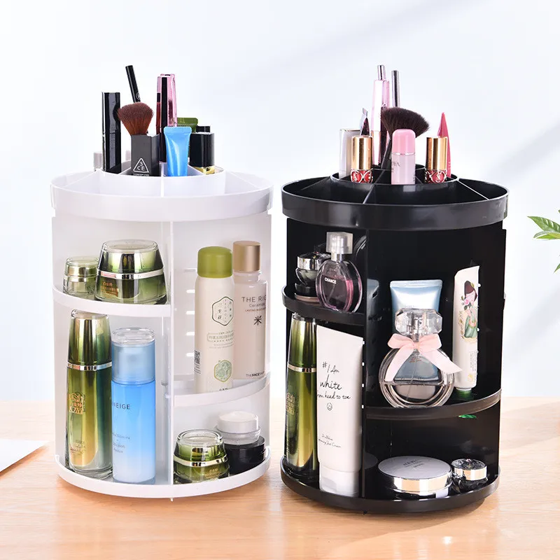 

Creative Desktop Storage Beauty kou hong jia PS Transparent Jewelry Cosmetics Storage Box Spinning
