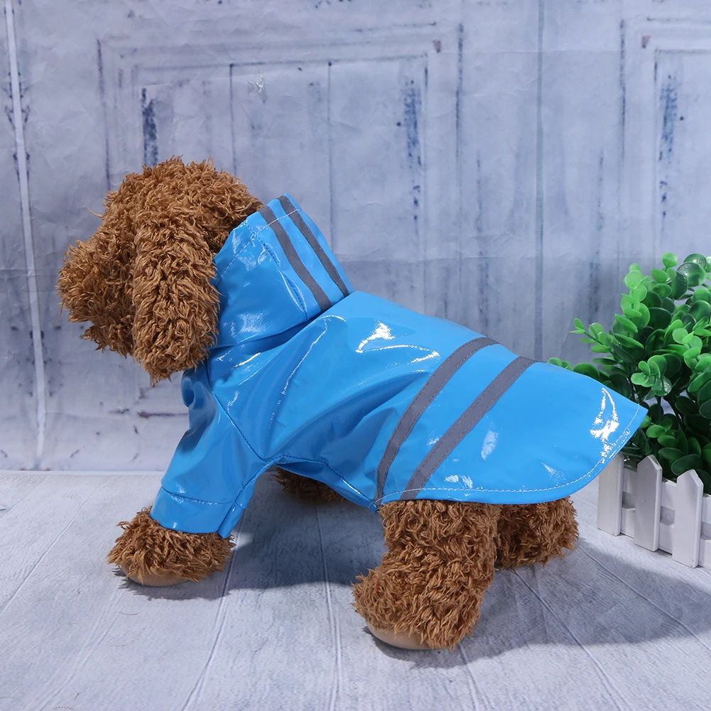 

Pet Raincoat-Lightweight Poncho Waterproof Hooded Puppy Dog Rainwear Clothes Rain Jacket , with Safety Reflective Stripes,