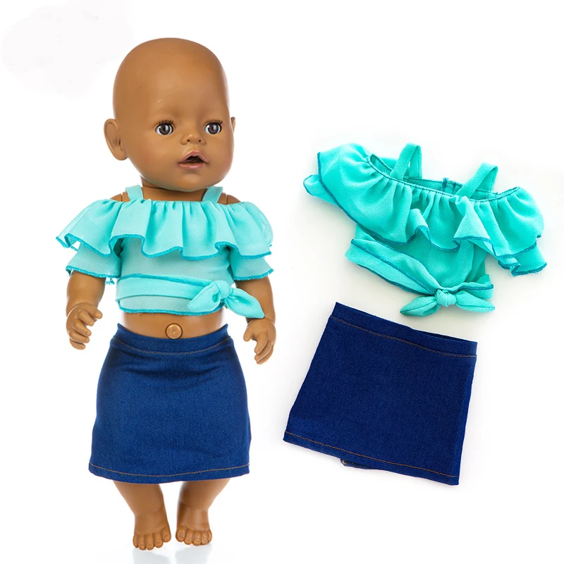 

Short Fashion Set Clothes Wear for 17 inch 43cm Baby Doll Clothes, Children best Birthday Gift