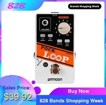 

ammoon POCK LOOP Looper Guitar Effect Pedal 11 Loopers Max.330mins Recording Time guitar accessories guitar pedal guitar parts