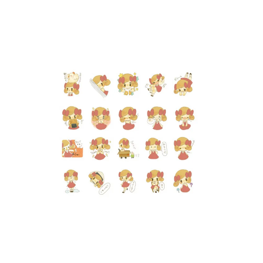 40 шт./упак. в японском стиле аниме с персонажами из мультфильмов для девочек клей Стикеры DIY декоративные записки стикер для канцелярских товаров закладка для книги для детей этикетка - Цвет: Lucky little cute