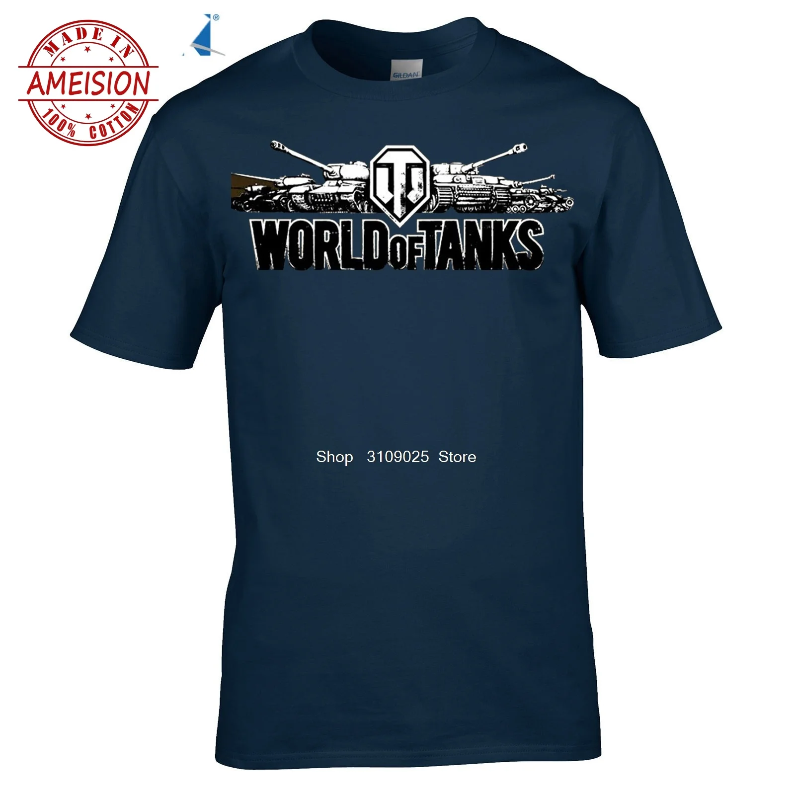 Plaindesigner T Shirt WORLD OF TANKS BLACK LOGO WOT T-shirt Top Lycra Cotton Men High Quality Digital Inkjet Printing |