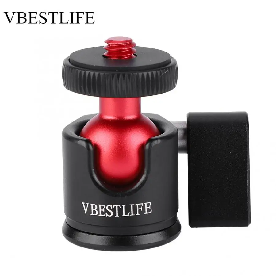 

VBESTLIFE ball head Metal 360 Degree Swivel Mini Ball Head 1/4" Screw Mount for DSLR Camera Fill Light tripod ball head