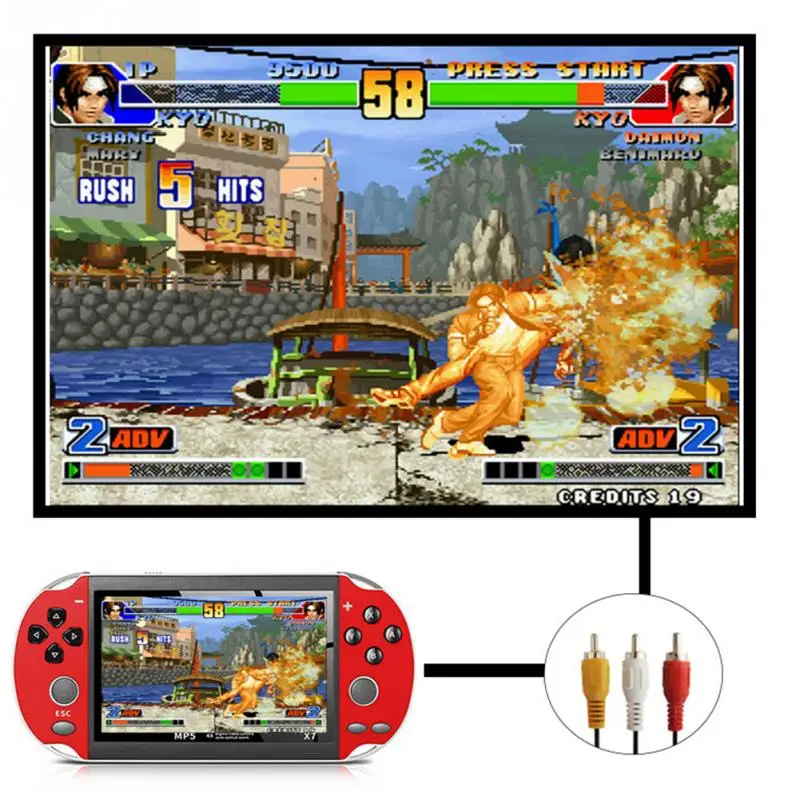 X7 Video Rechargeable Dual Rocker Plastic 4.3 Inch USB Game Console TV Output Multifunctional Gifts 8GB Handheld Camera