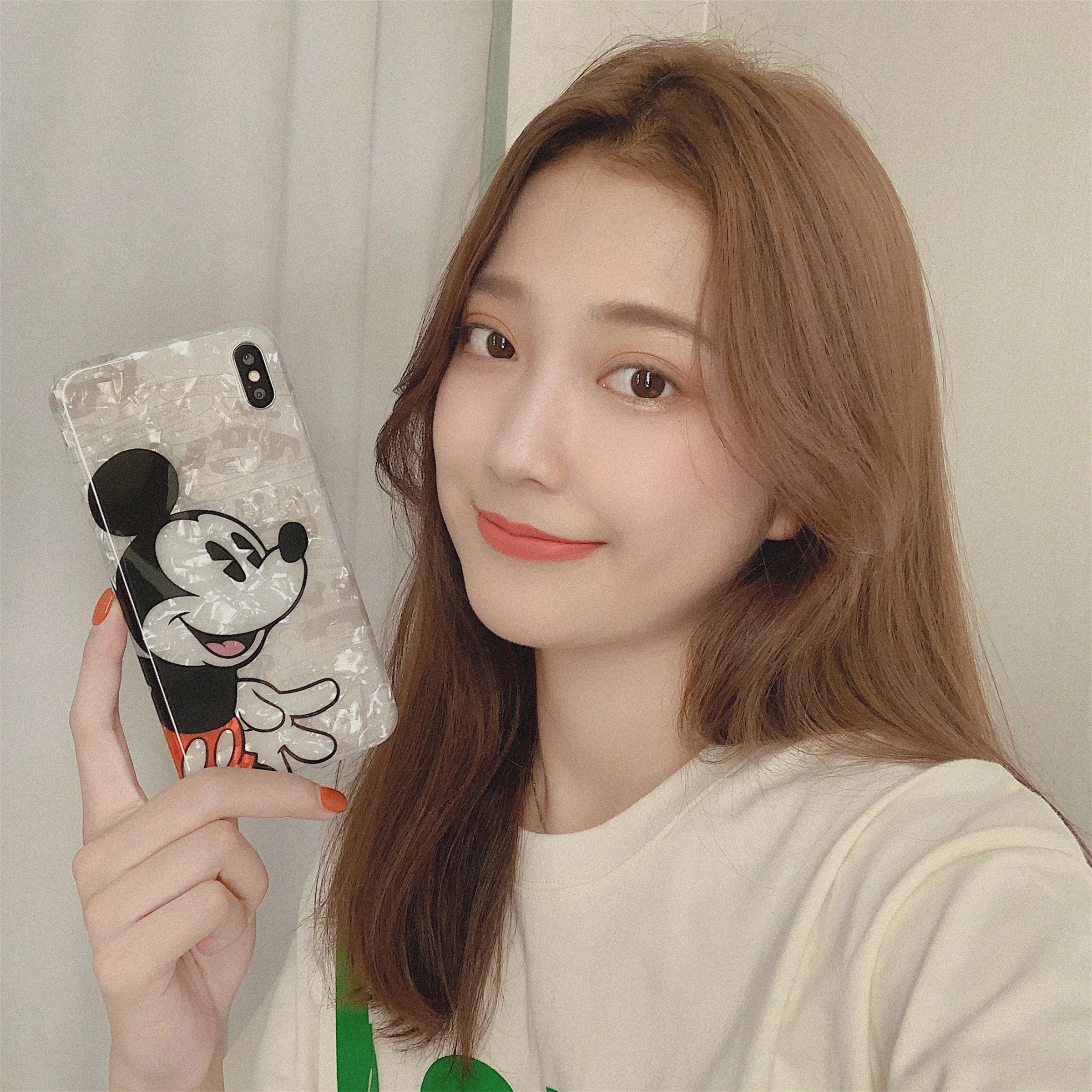 

White IMD Marble Mickeye Mouse Daisys Mobile Phone Case Cover Shell For iPhone X XR XS MAX Case Cover For iPhone 6S 6 7 8 Plus