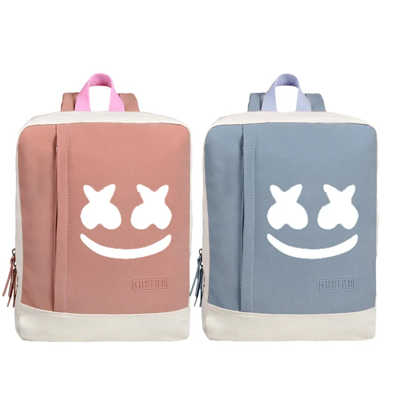 

Canvas Luminous Waterproof DJ Marshmello Anti-theft Laptop Backpack for Teenager Boys Girls Student School Backpack Men Womenbag
