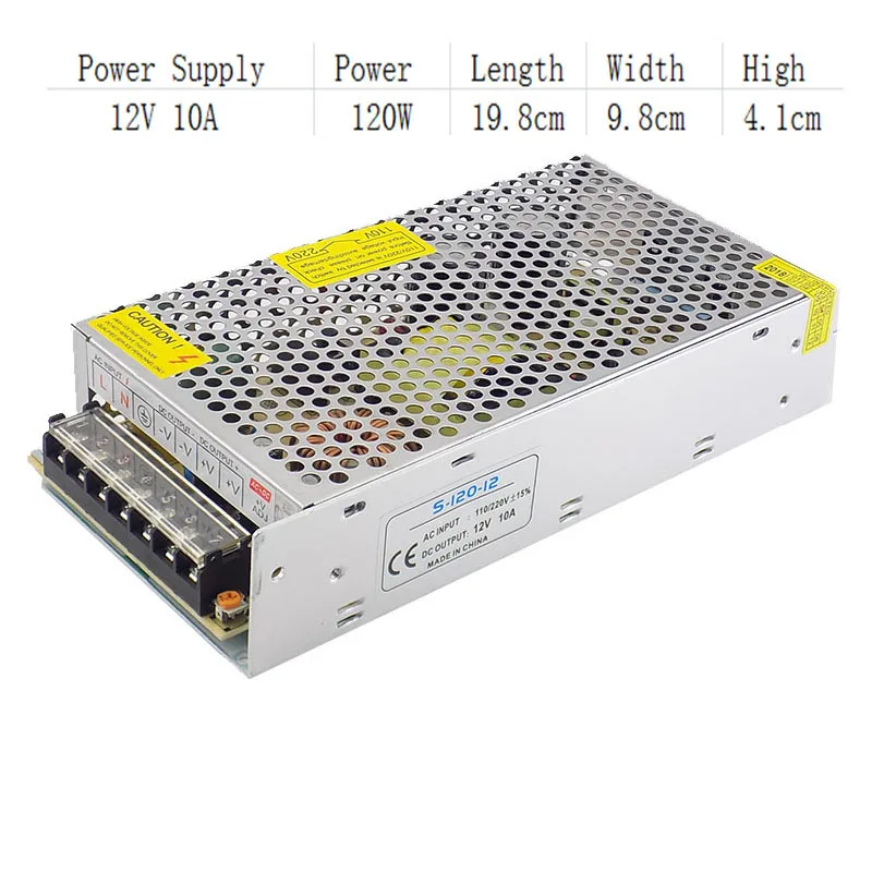  AC 100V-265V to DC 12V 10A 120W CCTV Camera Power Supply Adapter Converter LED Strip Switch Driver  - 4.00017E+12