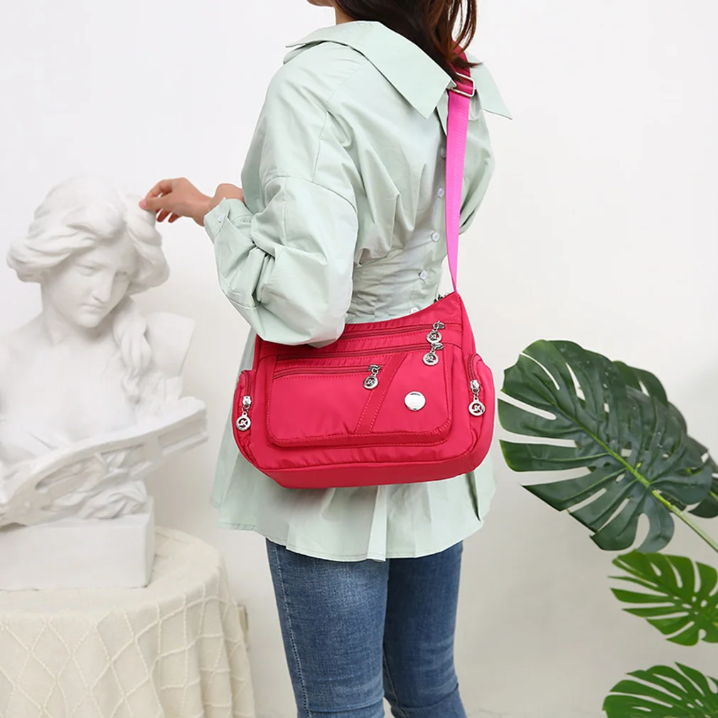 Fashion Women Shoulder Messenger Bag Nylon Oxford Lightweight Waterproof Zipper Package Large Capacity Travel Crossbody Bag
