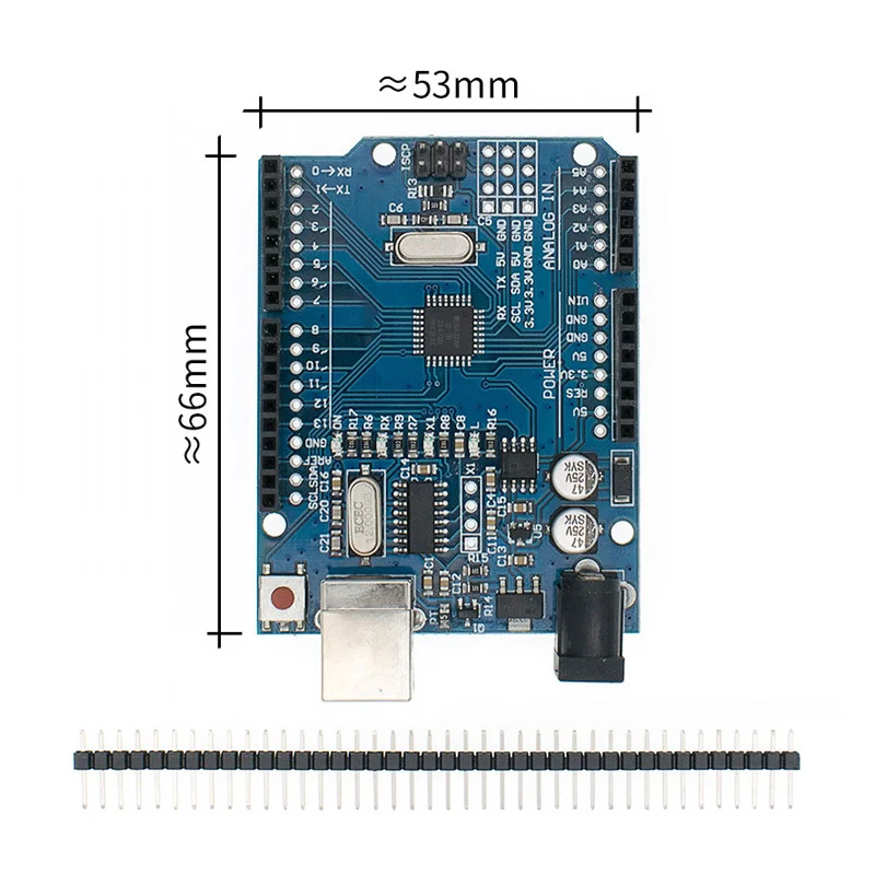 20 шт UNO R3 MEGA328P/CH340G чип 16 МГц для arduino макетная плата управления - Цвет: Blue