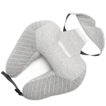 

Fashion U Shape Car Neck Pillows +Eye Mask Plaid Waist Cushion Travel Pillow for Airplane Car Office Sleep Home Neck Pillow