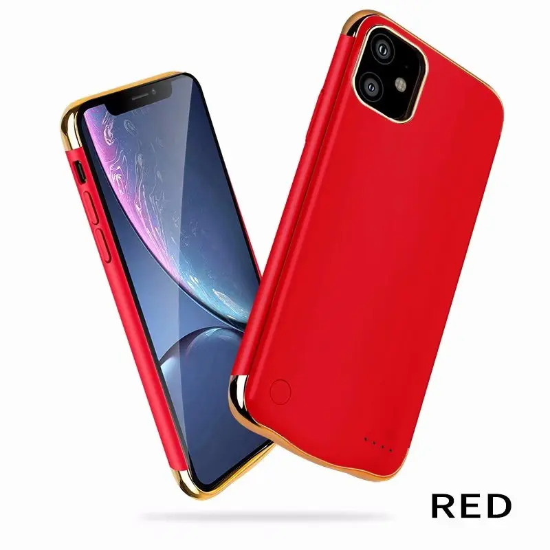 Чехол для зарядки аккумулятора s 6000 мАч для iPhone 11 Pro Max, чехол для зарядного устройства для iPhone 11 Pro, внешний аккумулятор, чехол для аккумулятора - Тип штекера: Red