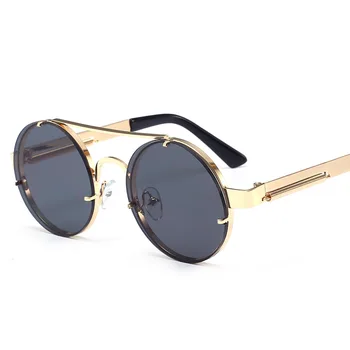 

Punk Men And Women's Sun Glasses Summer Sunglasses Fashion Personality Trend Street Shooting Round Metal Sunglasses Sun Glasses