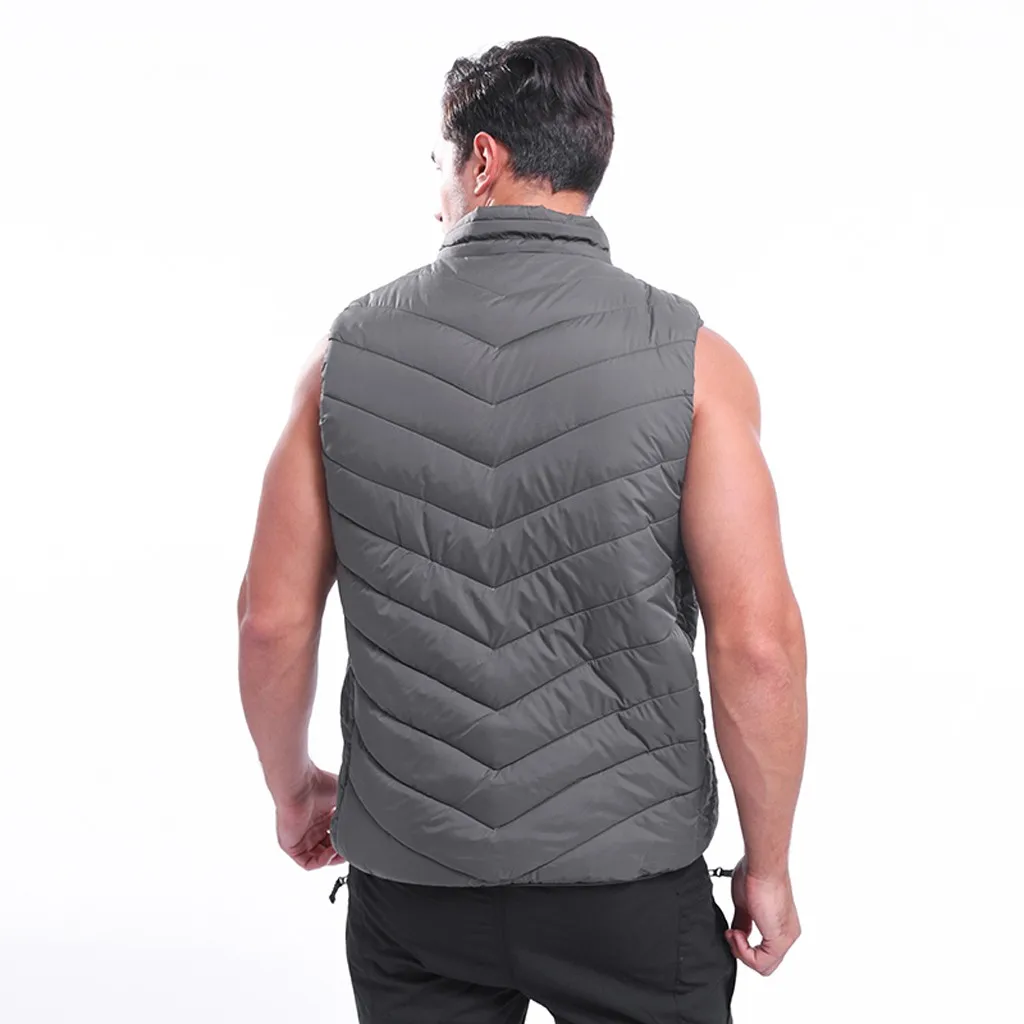 Chalecos para hombre, зимний жилет, мужской, умный, USB, теплый, пуховик, gilet homme erkek yelek kamizelka abrigos