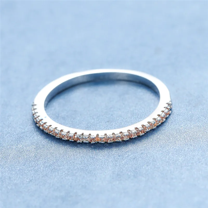 Минималистичное женское синее пурпурное каменное кольцо модное серебряное свадебное кольцо кольца для женщин классическое маленькое тонкое обручальное кольцо