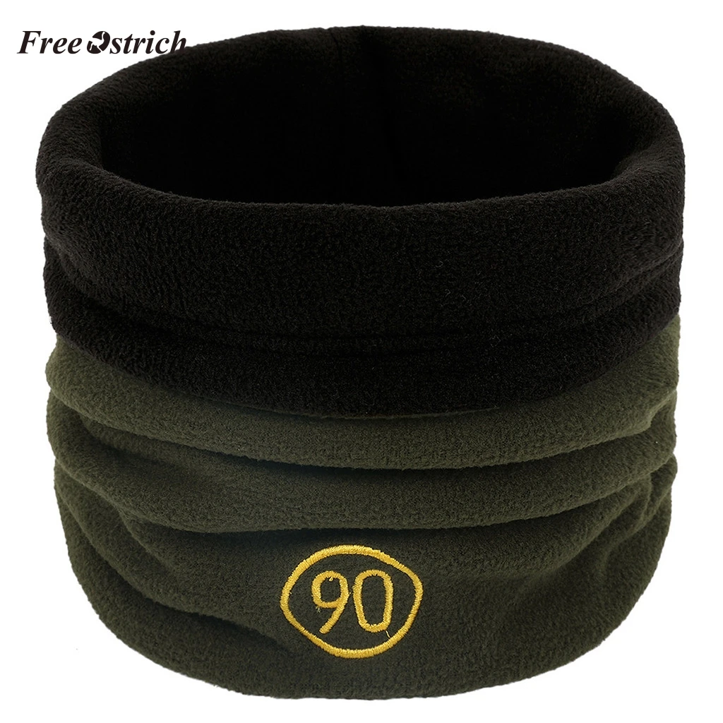 

Free Ostrich 1PC New Arrival Unisex Scarves Women And Men Solid Color Neck Warmer Fleece Knitted Scarves Double-sided Wear Scarf