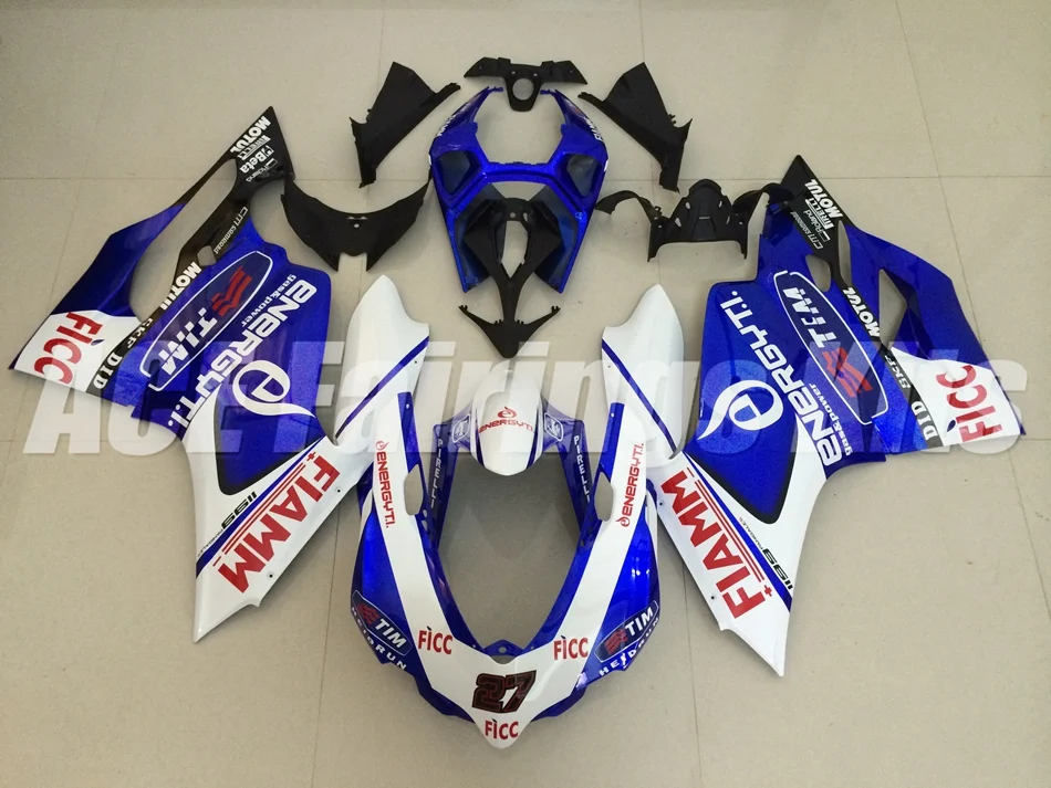 

New Motorcycle Full Fairings for Ducati 899 1199 Panigale 2012 2013 2014 12 13 14 ABS Plastic Injection Mold Bodywork blue white