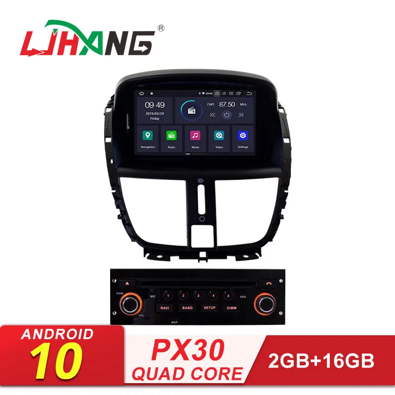 LJHANG Android 10 автомобильный мультимедийный плеер для Peugeot 207 2007 2014 WIFI 1 Din