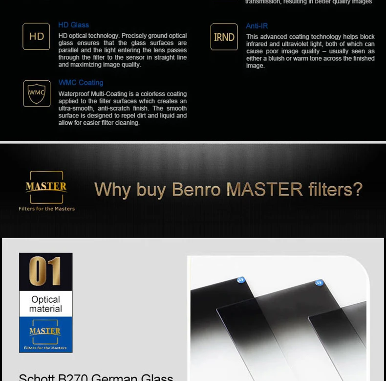 BENRO Master 100 мм Фильтры MAGND8C1015 центр GND фильтр квадратный HD Стекло WMC ULCA покрытие фильтры DHL