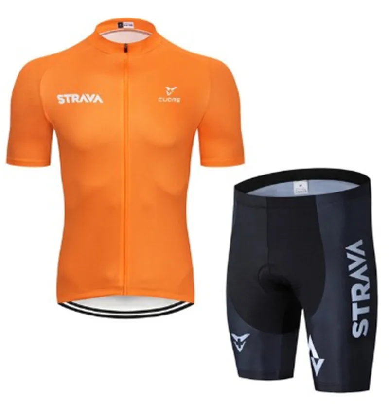 2020 summer strava new cycling jersey short sleeve set maillot ropa ciclismo uniformes quick-dry bike clothing mtb cycle clothin
