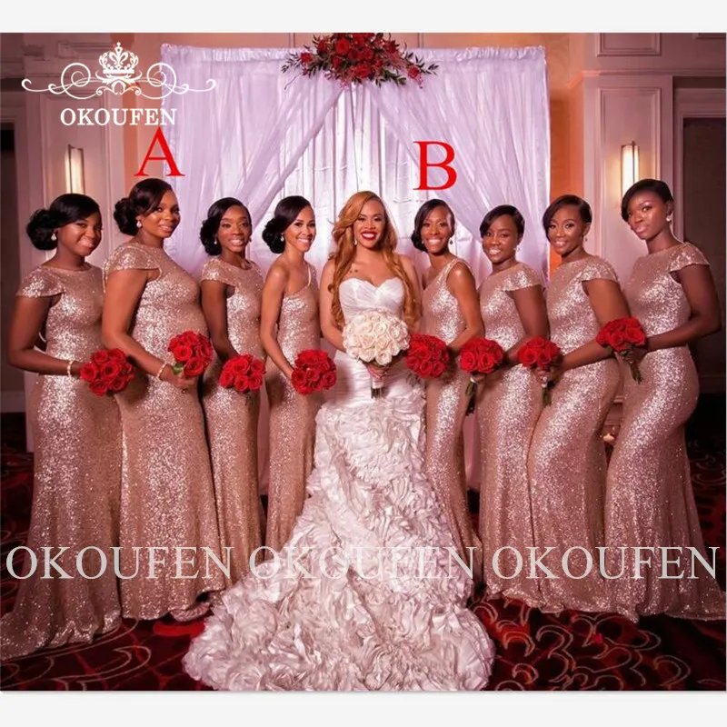 gold wedding bridesmaid dresses