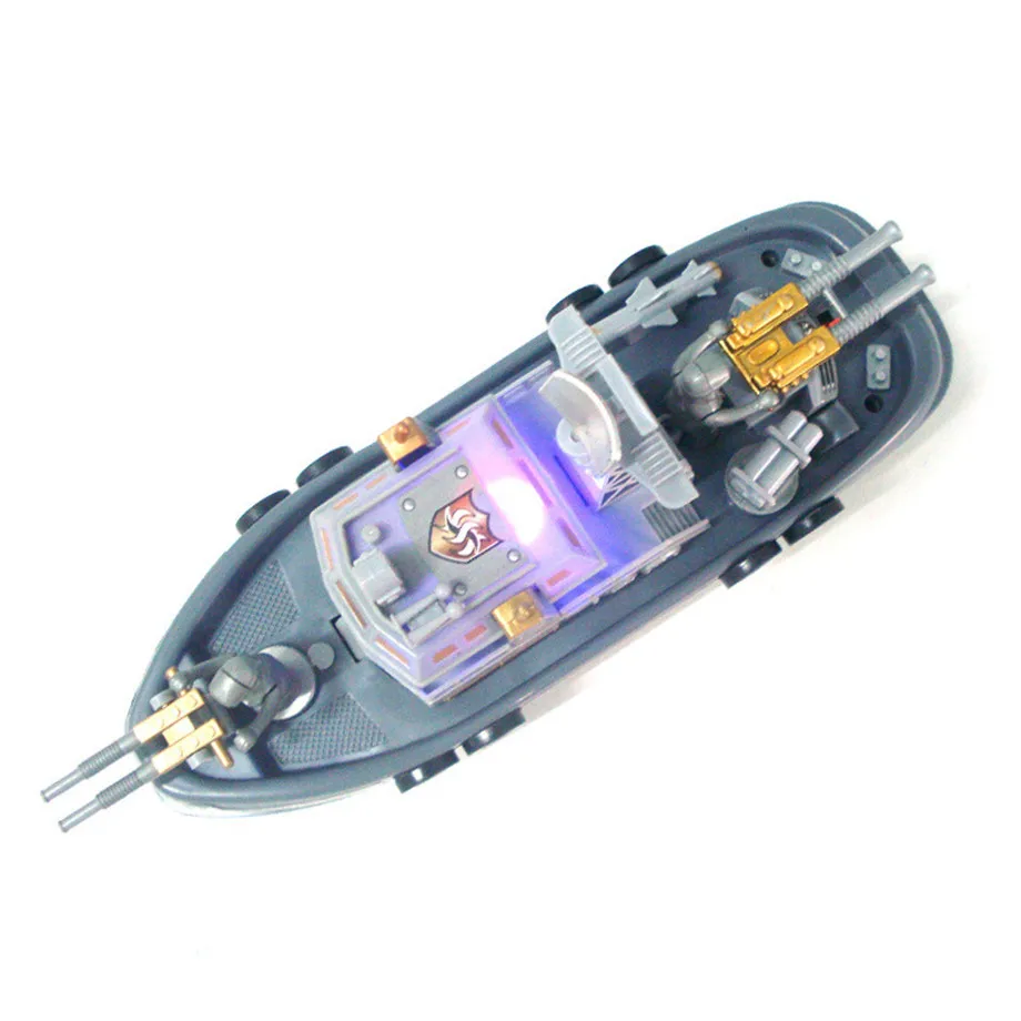 Электрические патрульные лодки Diecasts модельные светильники в виде игрушек модель привода игрушки Водный крейсер детский корабль кирпичи игрушки подарки для мальчиков Игрушки для ванной