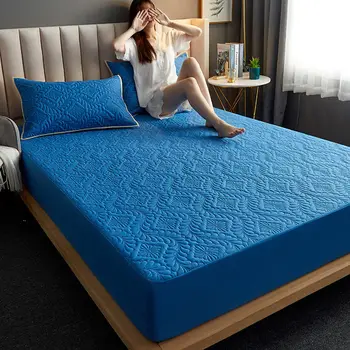 

Good Waterproof Quilted Mattress Cover Solid Color All-inclusive Customized Bed Pad Protector Cover Not Including Pillowcase