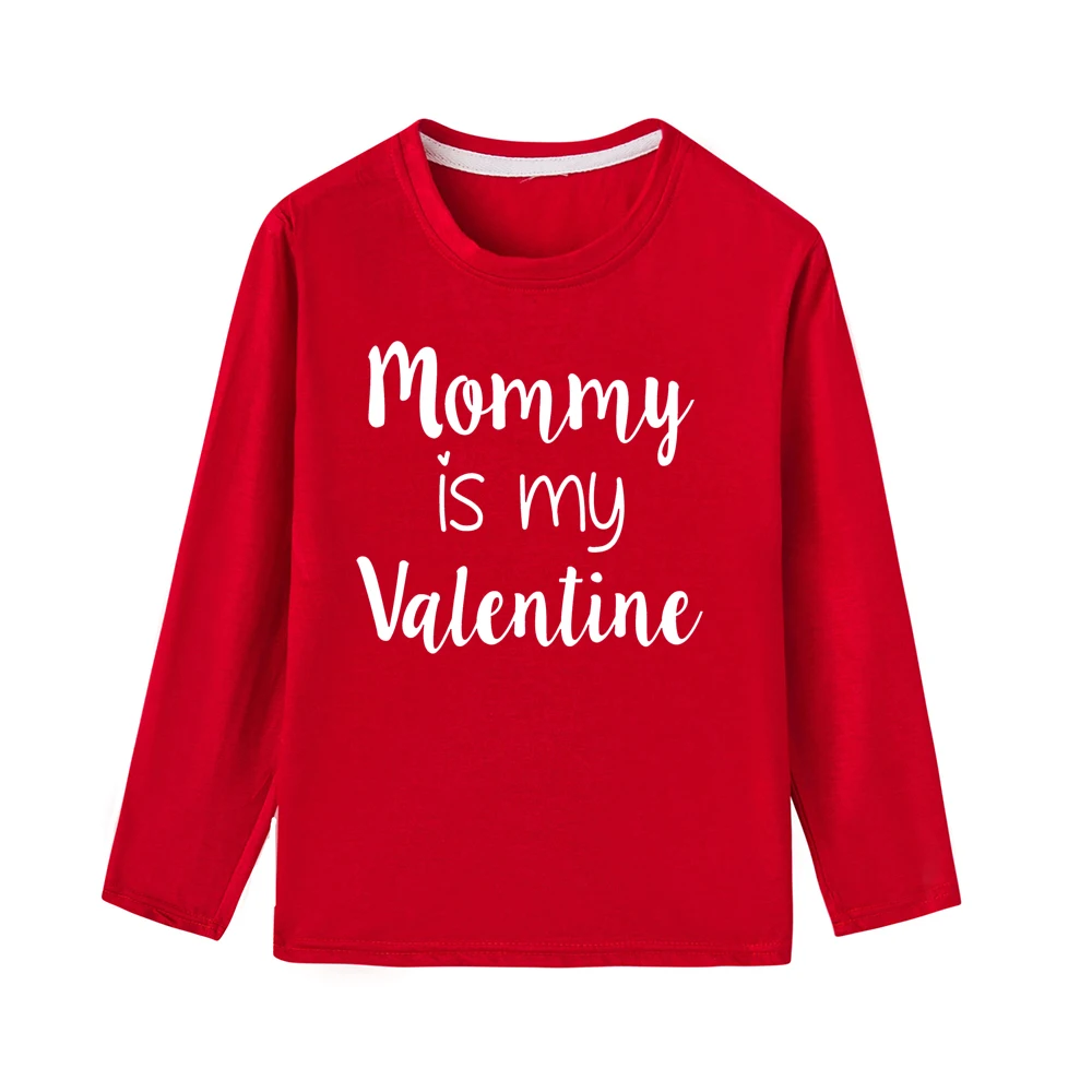 Футболки «Mommy Is My Valentine Babybooy», топы с длинными рукавами на День святого Валентина, футболки «Mommy Life», модные милые подарки на день Святого Валентина