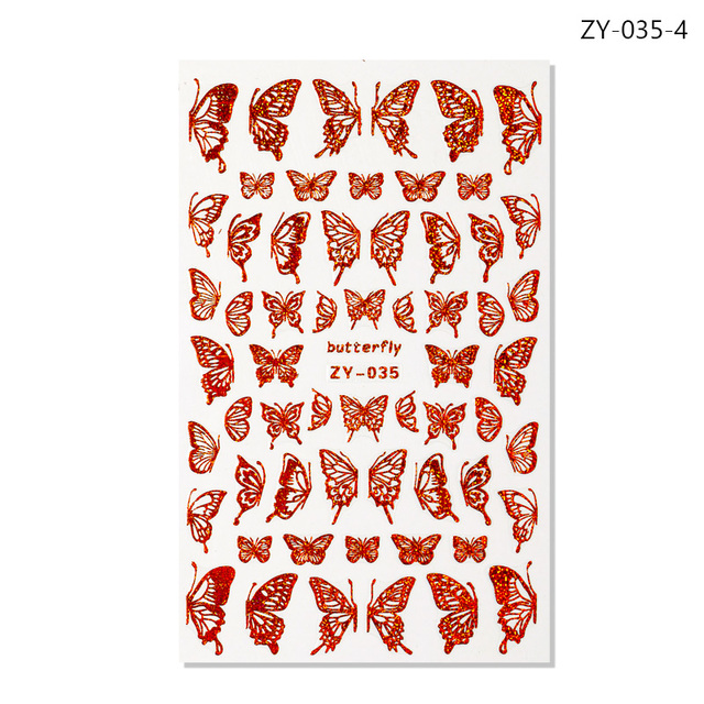 Craft Sticker 3D Nail Art Sticker Ultra-thin Butterfly Nail Art Decoration Sticker Holographic Laser Butterfly Nail Decals