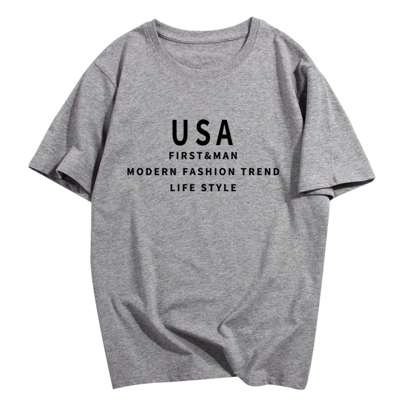 E BAIHUI новейший дизайн на заказ футболка с принтом буквы США Мужская хлопковая