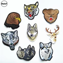 Vêtements brodés girafe Animal, 1 pièce, patchs pour vêtements, rayures, Motif loup, bricolage, Appliques, @ QQ