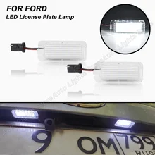 2Pcs LED License Number Plate Light Lamp For Ford Fiesta Focus 2 3 Grand C-Max Galaxy Kuga Mondeo 4 5 Jaguar XJ(X351)XF (X250)