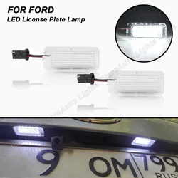 2 pces conduziu a lâmpada de luz da placa do número de licença para ford fiesta focus 2 3 grand c max galaxy kuga mondeo 4 5 jaguar xj (x351) xf (x250)