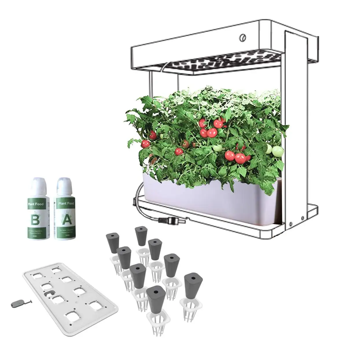 Nursery Flower Planting Box Intelligent Hydroponic Planter Soilless Cultivation Equipment Automatic Water Absorbing Flower Pot - Цвет: accessory