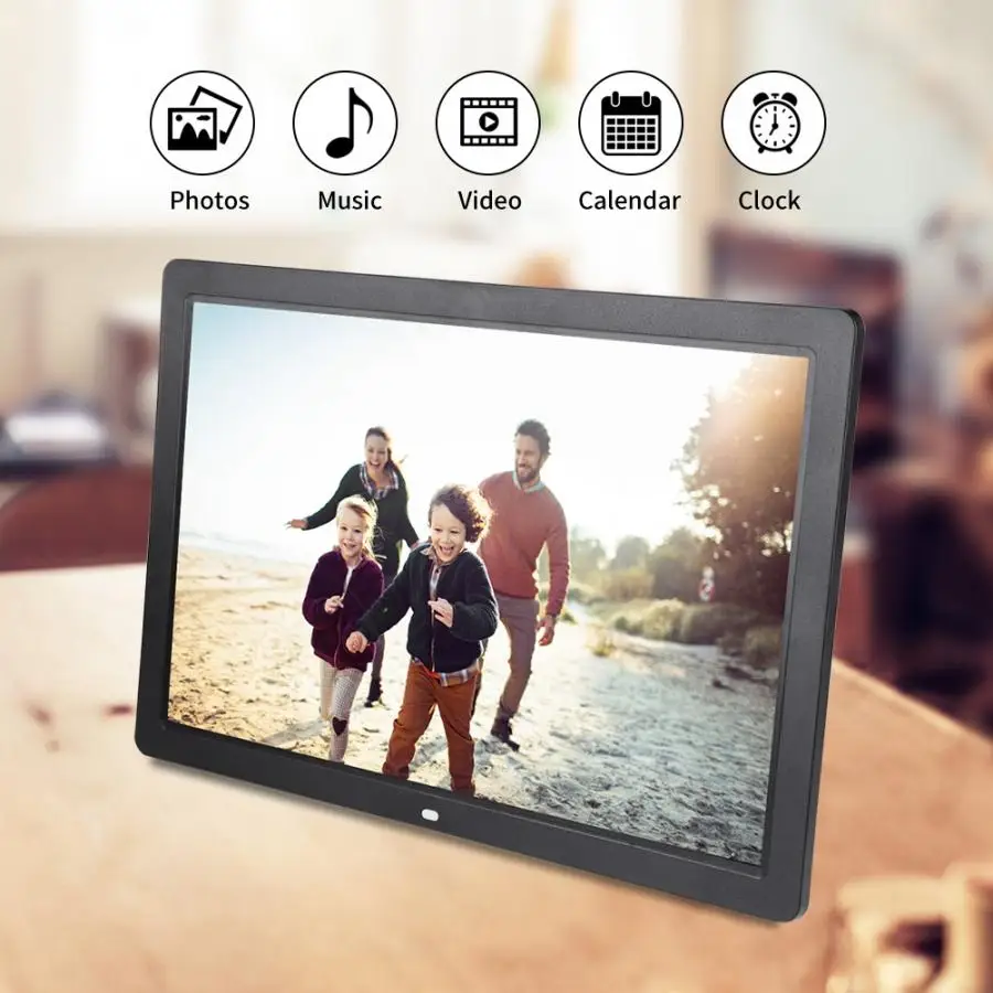 17 дюймов 1440* 900HD Цифровая фоторамка Будильник плеер альбом пульт дистанционного управления черный белый