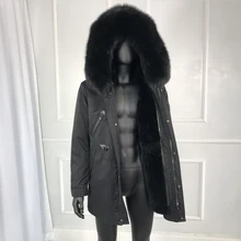 Парка с капюшоном и воротником из натурального Лисьего меха, зимняя мужская верхняя одежда высокого качества, новая мужская зимняя верхняя одежда, Классическая куртка