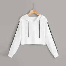 Женские спортивные рубашки для йоги с капюшоном и надписью в полоску Спортивная толстовка с длинными рукавами и пуговицами Спортивная одежда для бега фитнес А5