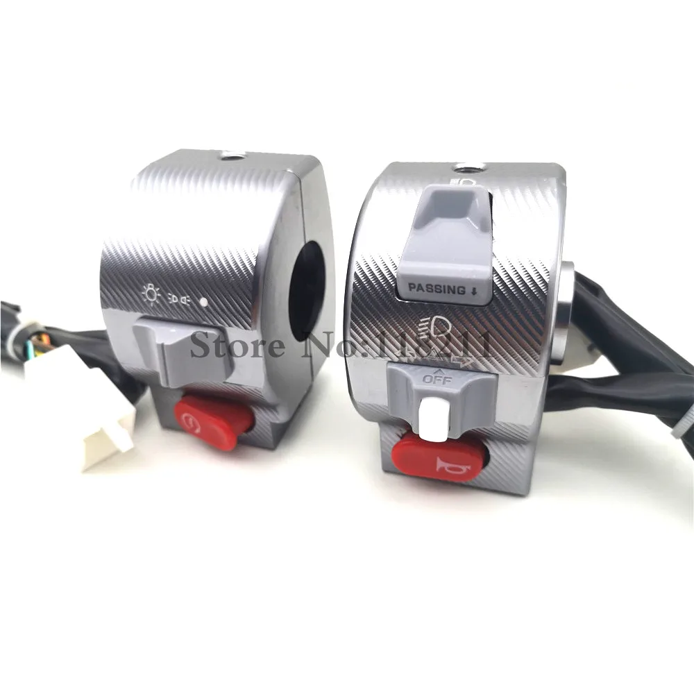 RPMMOTOR 3D CNC 7/" 22 мм Электрический мотоцикл Скутер Руль управления светильник рупорный переключатель для Yamaha RSZ/CYGNUS-X/BWS 125 - Цвет: Ti