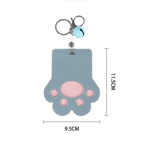 Sharkbang Cartoon Cat Paw ID Credit Bank Bus Card Holder Keychain With Bell Cute Card Protective Case Stationery