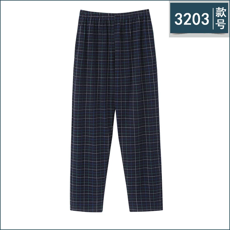 Spring Autumn 100% Cotton Pajama Pants 100-120 Kg Plus Size Plaid Bottom Pants For Men Comfortable Casual Homewear Trousers buffalo plaid pajama pants