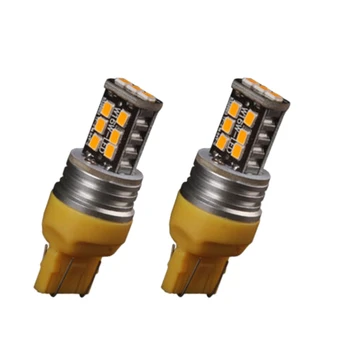 

2Pcs Amber/Yellow 7443 7440 High Power 15W Non-Polarity LED Turn Signal Light Bulb