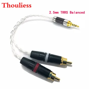 

Thouliess Hi-end 2.5mm TRRS/4.4mm Balanced Male 3.5mm Jack to RCA Plug Aux Cable 8x 1.0mm Silver Wire Headphone Amp