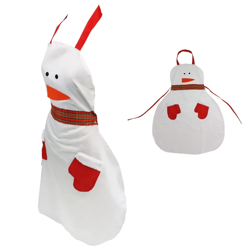 Christmas Snowman Kitchen Aprons for Woman Man Xmas Dinner Party Apron Household Baking Accessories Quality Non-woven 1pc | Дом и сад