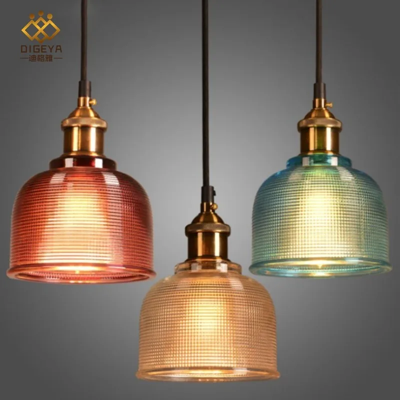 

Crystal glass candy color Pendant Lights single head restaurant lamp Nordic modern creative fashion bar table lamp WJ11