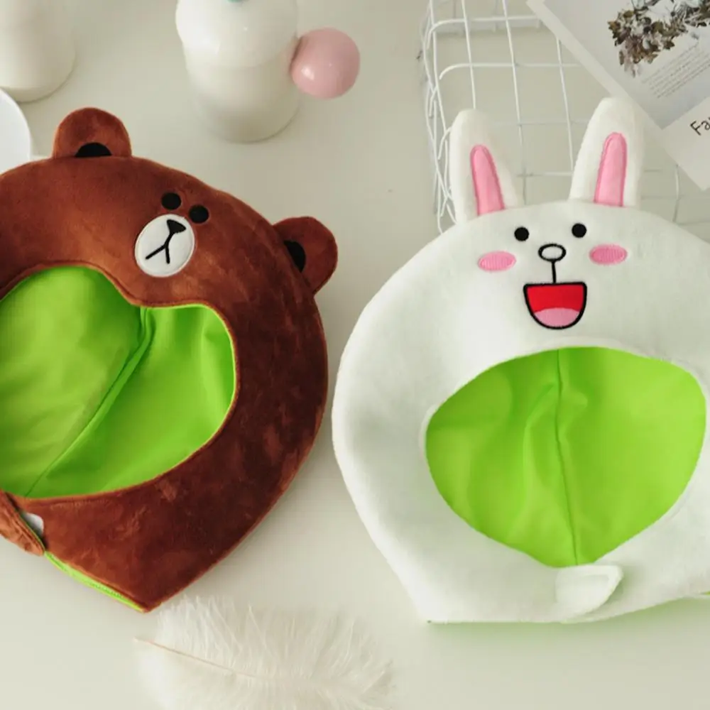 

Cross-dressed Rabbit Ear brown bear Rabbit Frog Headdress sweet Selfie tools plush toy cute decoraton gift for friends